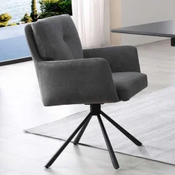 Design Tischsessel in Grau - drehbar - Portland S (2er Set)