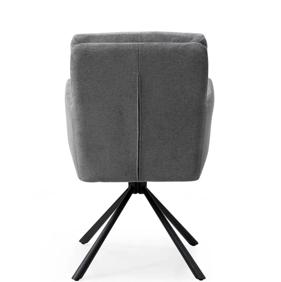 Design Tischsessel in Grau - drehbar - Portland S (2er Set)