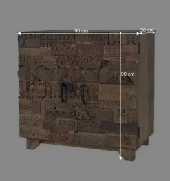 Design Türen-Kommode aus Mangoholz rustikal - Lacid