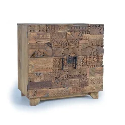 Design Türen-Kommode aus Mangoholz rustikal - Lacid