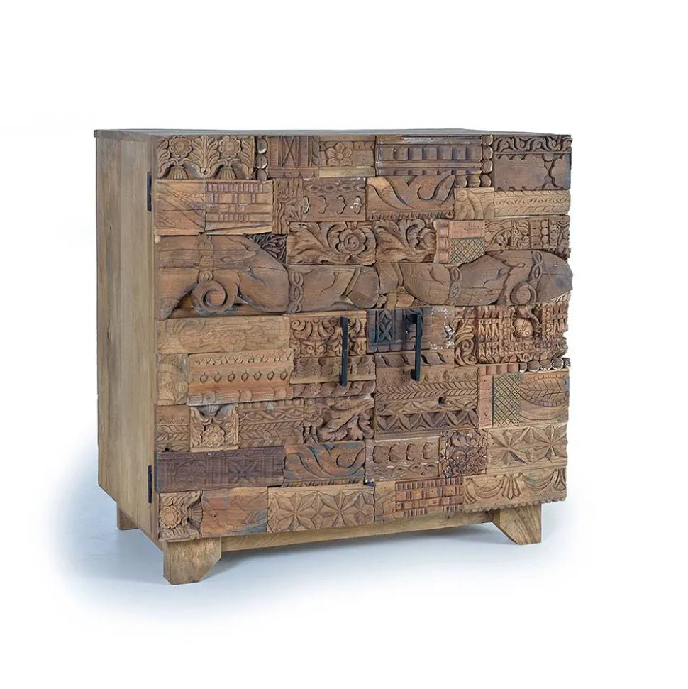 Design Türen-Kommode aus Mangoholz rustikal - Lacid