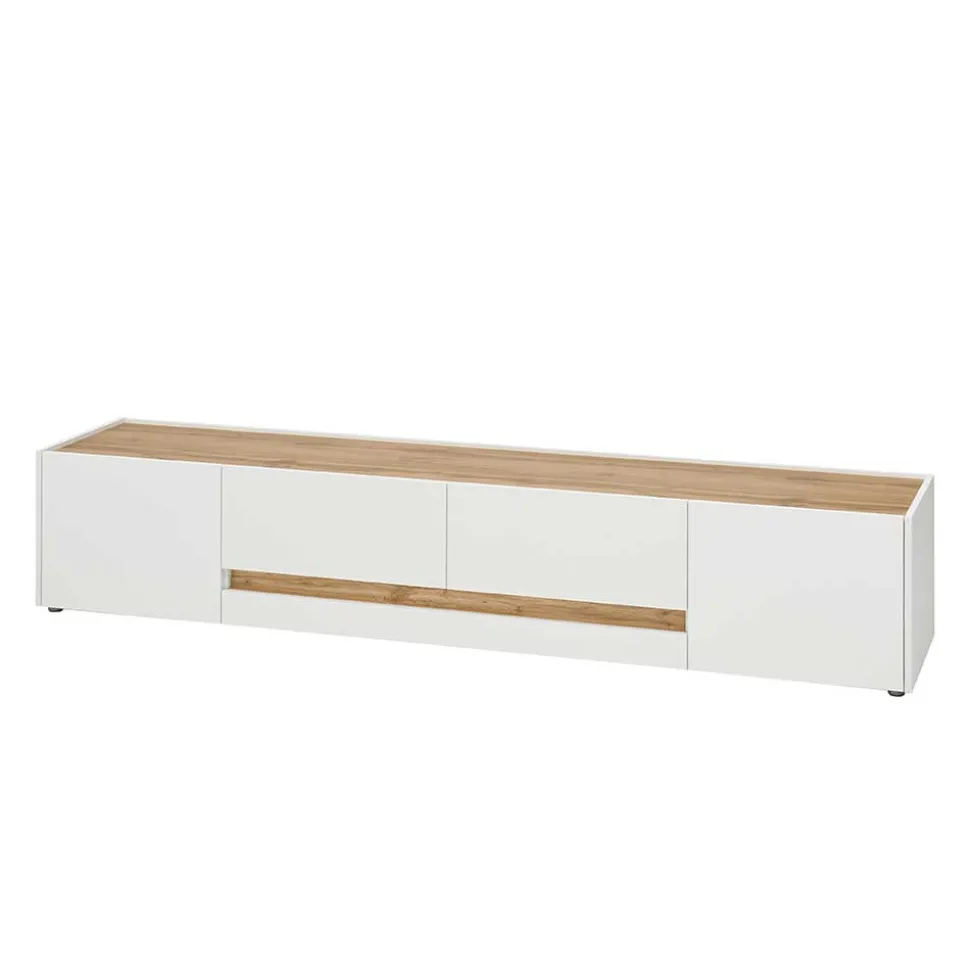 Design TV Board in Weiß & Wildeiche Optik - Nonessia