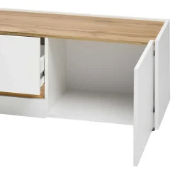 Design TV Board in Weiß & Wildeiche Optik - Nonessia