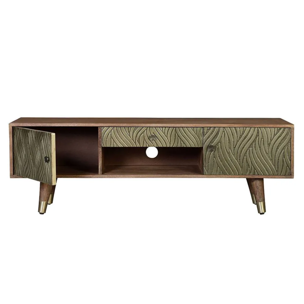 Design TV Kommode aus Mangoholz und Metall - Filurina