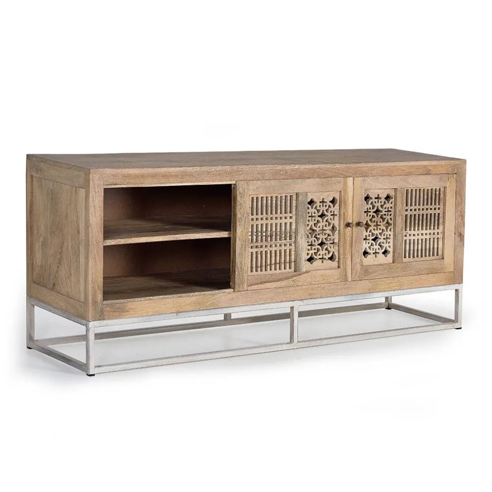 Design TV Lowboard aus Mangobaum Massivholz - Valuta
