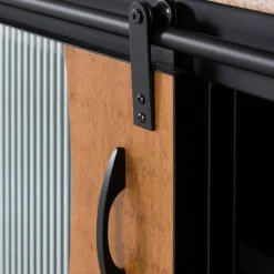 Design TV Lowboard aus Mangoholz und Metall - Aglia