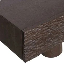 Design TV Lowboard aus Mangoholz in Walnuss Braun - Glancossa