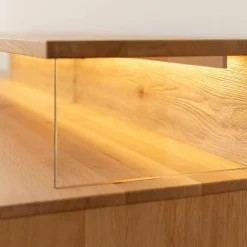 Design TV-Lowboard aus Eiche mit Glas - Masicuri