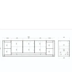 Design TV-Lowboard mit vier offenen Fächern - Adejano