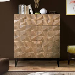 Design Vertiko in Bronze und Mango Natur - Bensez