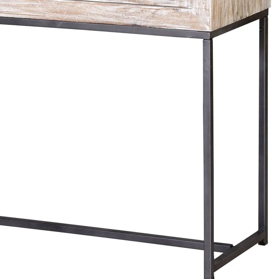 Design Vintageschrank in White Wash Mangoholz - Fudorus