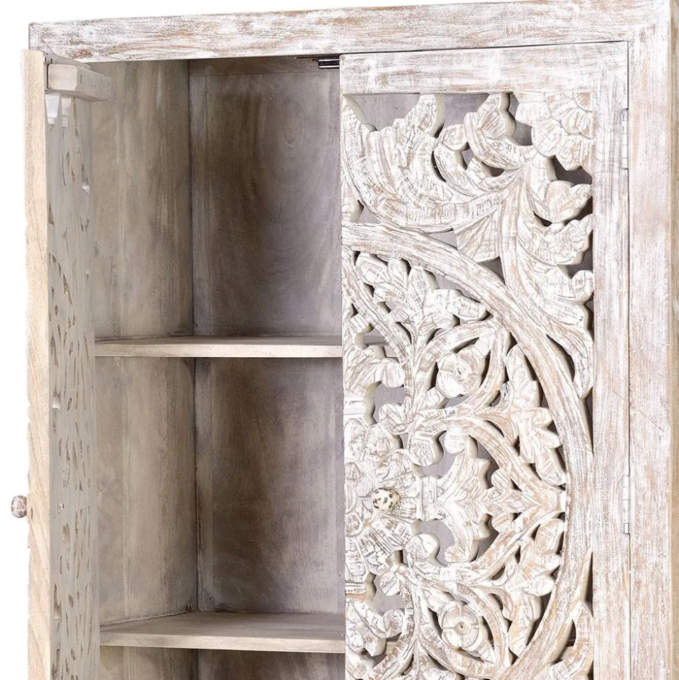 Design Vintageschrank in White Wash Mangoholz - Fudorus