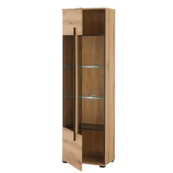 Design Vitrine in Holzoptik Eiche Natur - Brocus