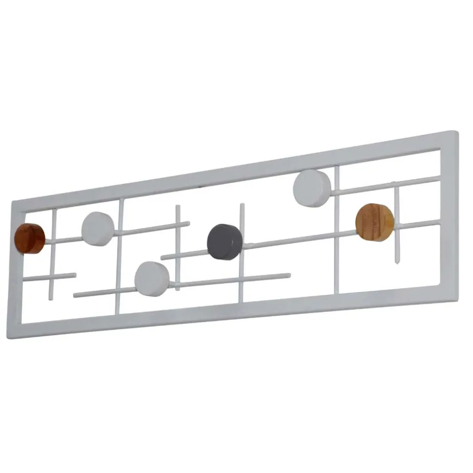 Design Wandgarderobe aus Metall und Holz - Laudion