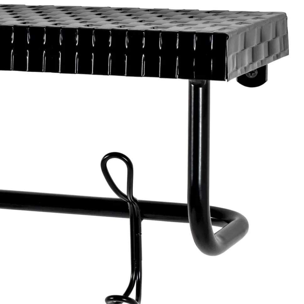 Design Wandgarderobe aus Metall in Schwarz - National