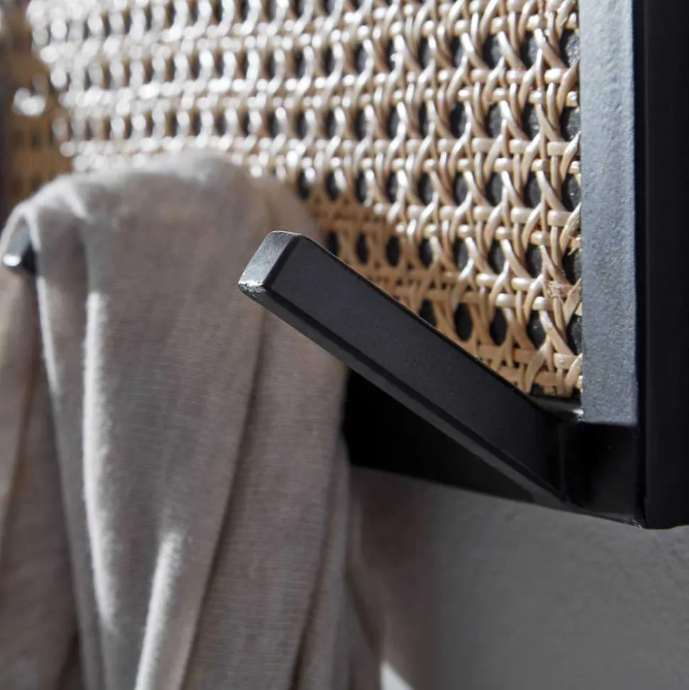 Design Wandgarderobe mit Wiener Geflecht & Holz - Leiria