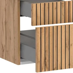 Design Waschtisch Set mit schwarzem Becken - Crystoga (zweiteilig)