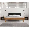 Design Wildeiche Bett & Nachttische - Olbysca (dreiteilig)