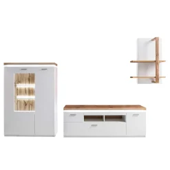 Design Wohnkombination mit Licht - Caldri (dreiteilig)