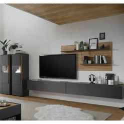 Design Wohnwand als günstiges Set - Ahilav (fünfteilig)