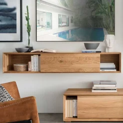 Design Wohnwand aus Massivholz - Sinta (dreiteilig)