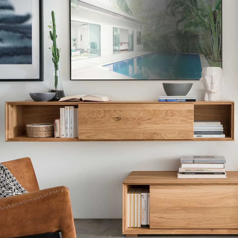 Design Wohnwand aus Massivholz - Sinta (dreiteilig)