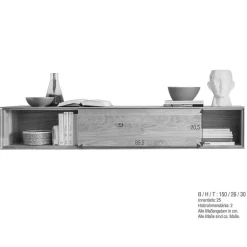 Design Wohnwand aus Massivholz - Sinta (dreiteilig)