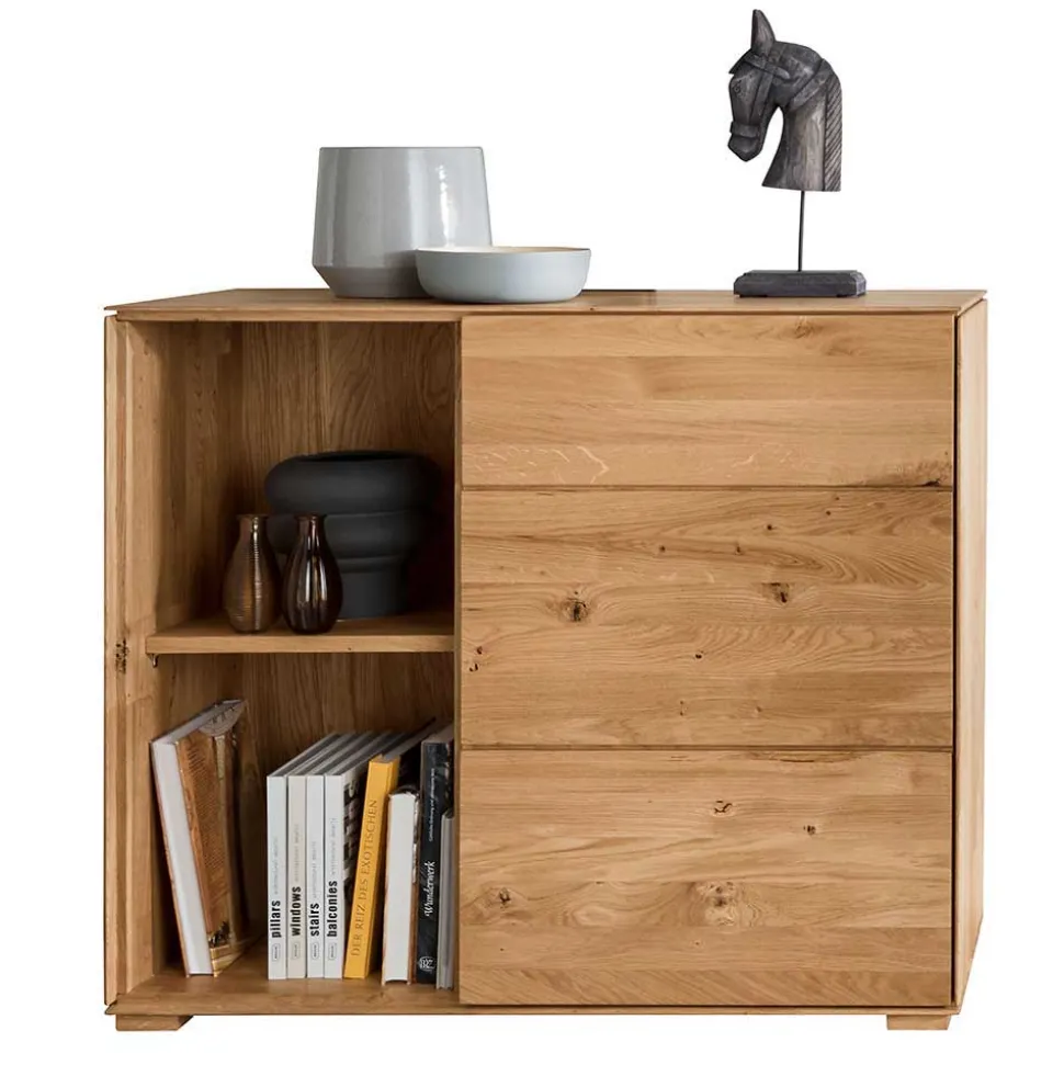 Design Wohnwand aus Massivholz - Sinta (dreiteilig)