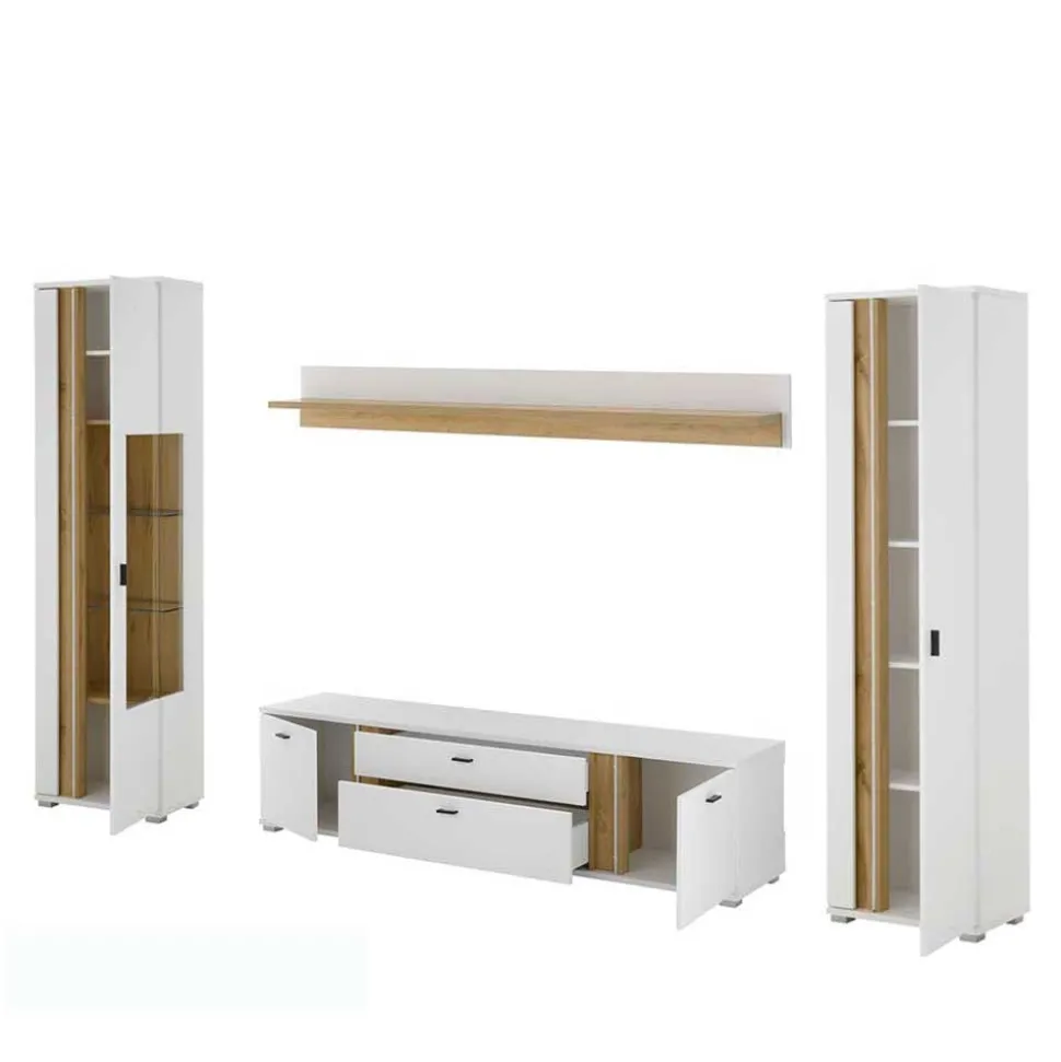 Design Wohnwand Möbelset - Racelyn (vierteilig)