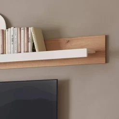 Design Wohnwand Set in Mattweiß - Adejano (dreiteilig)