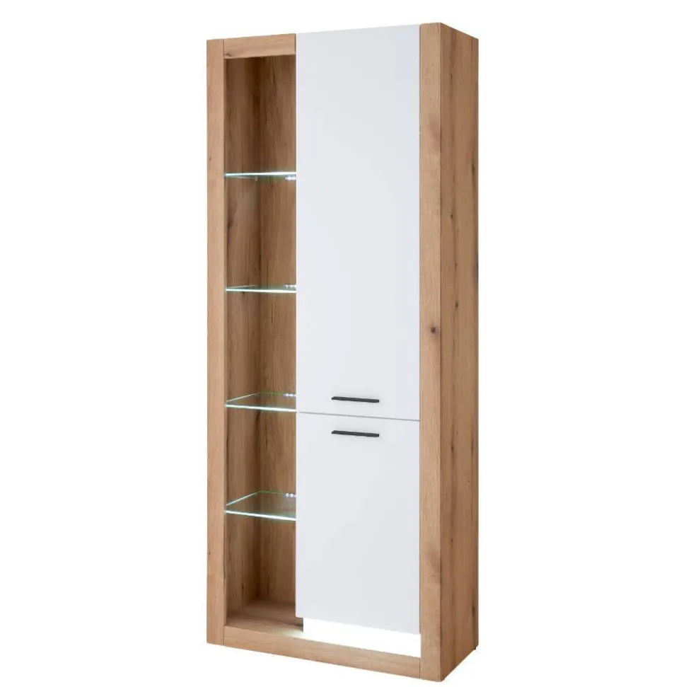 Design Wohnwand Set in Mattweiß - Adejano (dreiteilig)