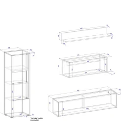 Design Wohnzimmer Möbel-Kombination - Nonessia (fünfteilig)