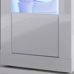 Design Wohnzimmer Vitrine in Hochglanz Weiß - Sogno