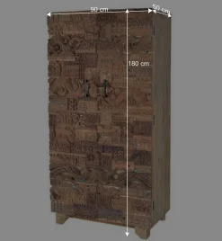 Design Wohnzimmerschrank aus Mangoholz rustikal - Lacid
