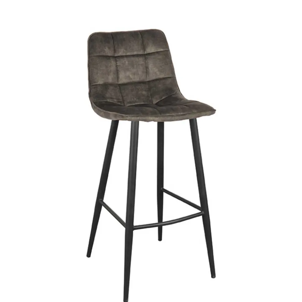 Design-Barstühle in Dunkelgrün Velours - Ciudada (2er Set)