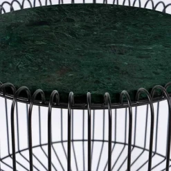 Design-Beistelltisch in Dunkelgrün Mamor - Troyesa