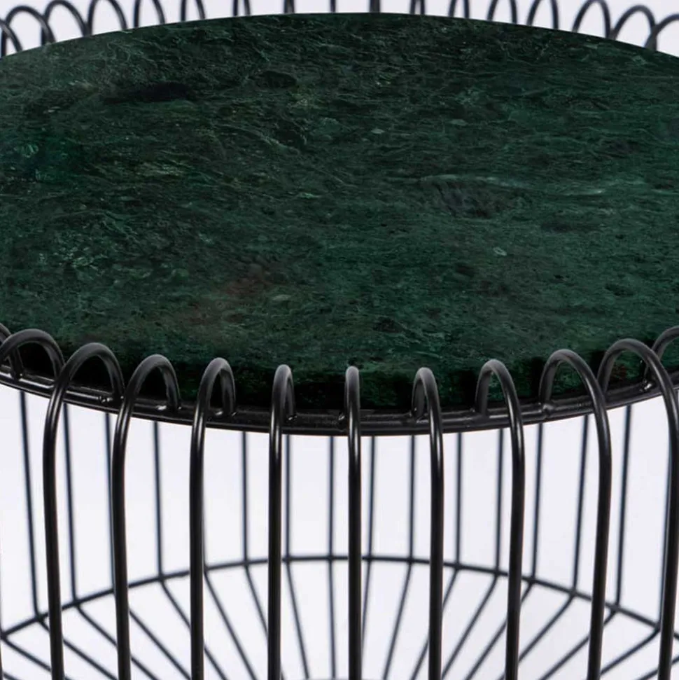 Design-Beistelltisch in Dunkelgrün Mamor - Troyesa