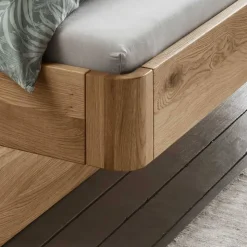 Designbett mit zwei Bettkästen aus Wildeiche - Zennian (dreiteilig)