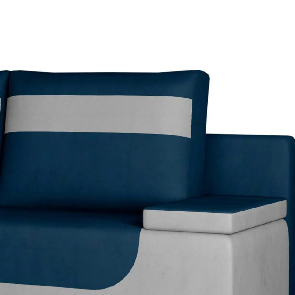 Design-Bettcouch in Dunkelblau und Hellgrau - Brooks