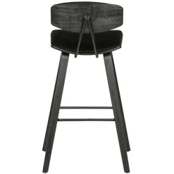 Designer Barstuhl in Schwarz Samt - Laccaro (2er Set)