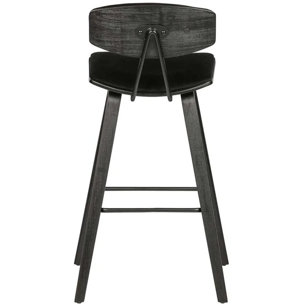 Designer Barstuhl in Schwarz Samt - Laccaro (2er Set)