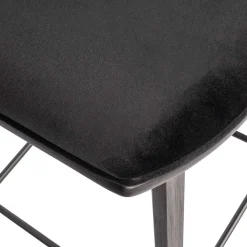 Designer Barstuhl in Schwarz Samt - Laccaro (2er Set)