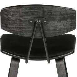 Designer Barstuhl in Schwarz Samt - Laccaro (2er Set)