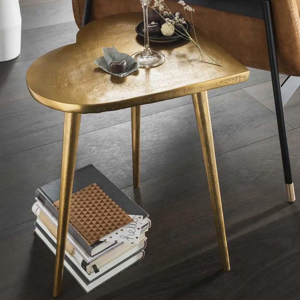 Designer Beistelltisch in Gold - Cocoa