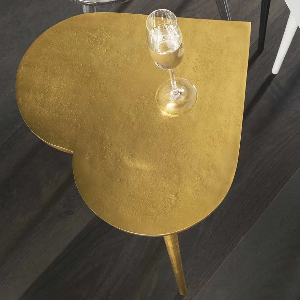 Designer Beistelltisch in Gold - Cocoa
