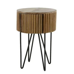 Designer Beistelltisch mit Schublade in Rund - Baina