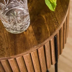 Designer Beistelltisch mit Schublade in Rund - Baina