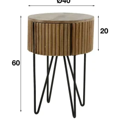 Designer Beistelltisch mit Schublade in Rund - Baina