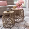 Designer Beistelltische aus Alu in Gold - Parakou (zweiteilig)