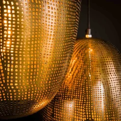 Designer Pendelleuchte in Bronze aus Metall - Cazaja